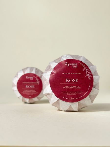 Rose - натуральний твердий шампунь для чутливої шкіри голови та сухого, ламкого, пошкодженого волосся EK-ROS-007 фото